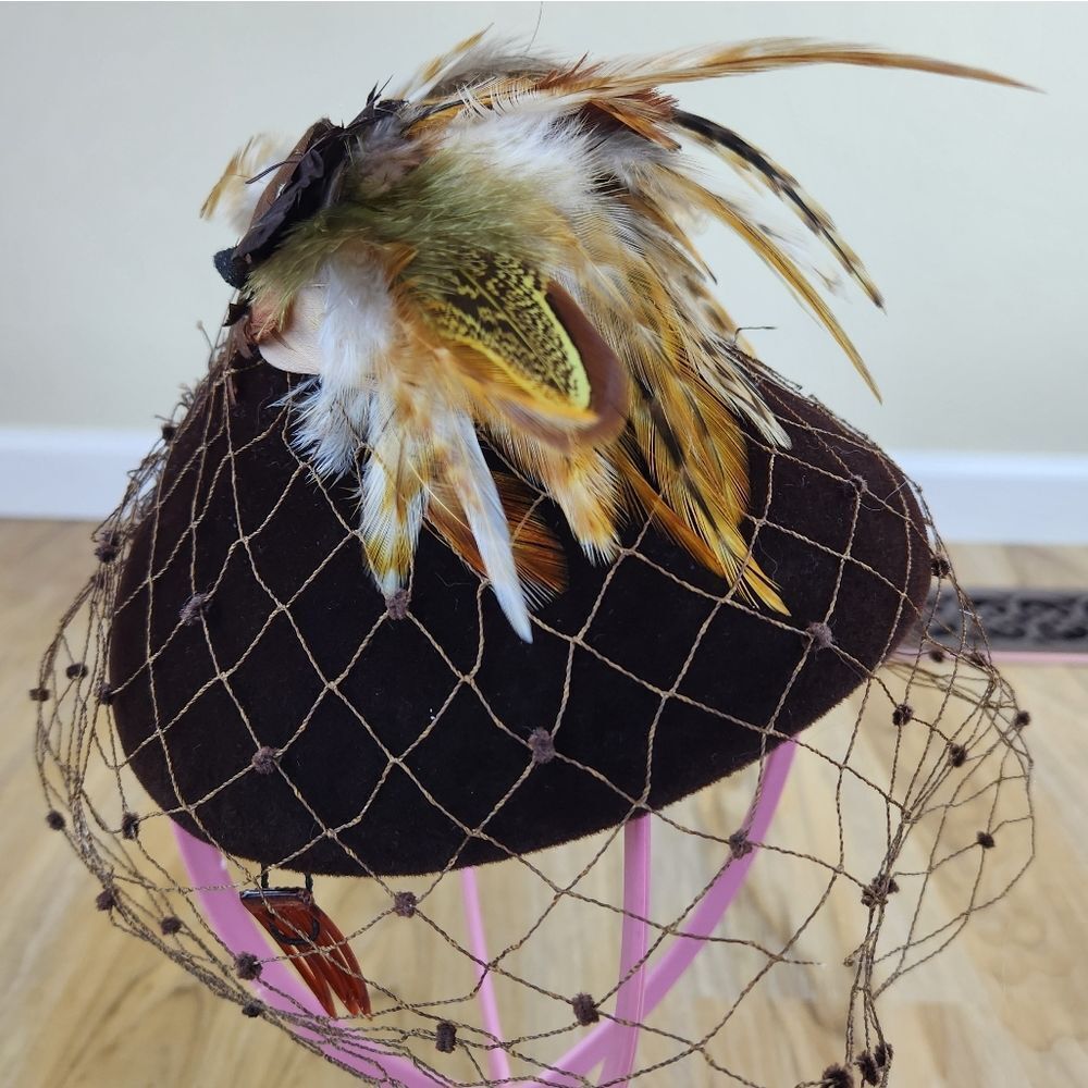 🔹️Vintage Jan Leslie Jacomet French Handmade Fascinator Hat - Picture 6 of 16